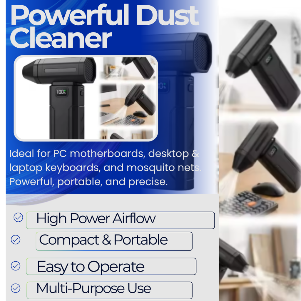 TurboClean 150,000 RPM Violent Fan – Portable Dust Cleaner for PC, Keyboard, and Mesh Nets